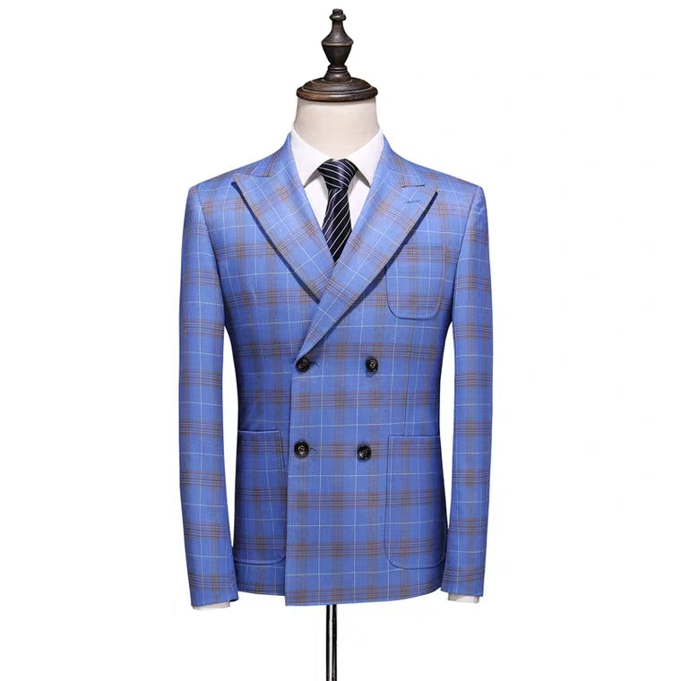 Checkered double breasted on sale suit