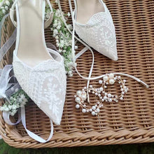 Load image into Gallery viewer, The Garden Wedding Lace Tie Heels