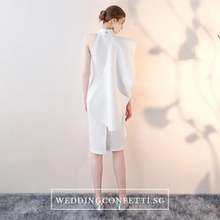 Load image into Gallery viewer, The Odellia Toga Sleeveless White / Pink Dress - WeddingConfetti