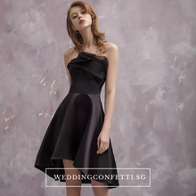 Load image into Gallery viewer, The Carenlyn Bridal Wedding Black Organza Tube Dress - WeddingConfetti