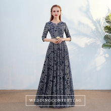 Load image into Gallery viewer, The Mydina Gold / Royal Blue / Red / Navy Blue Long Sleeves Dress - WeddingConfetti