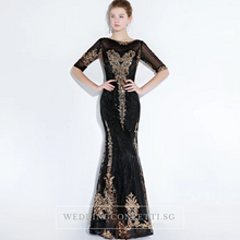 Load image into Gallery viewer, The Perise Black Long Sleeves Dress - WeddingConfetti