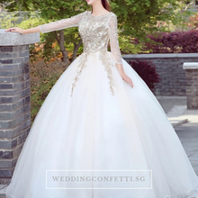 Load image into Gallery viewer, The Rosella Royal Blue/Red/Fuschia/Champagne Long Sleeves Gown (Available in 4 Colours) - WeddingConfetti