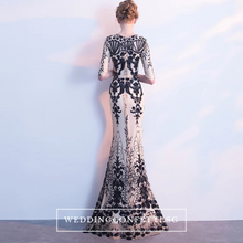 Load image into Gallery viewer, The Jhoviani Champagne/Black Long Sleeves Gown - WeddingConfetti