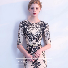 Load image into Gallery viewer, The Jhoviani Champagne/Black Long Sleeves Gown - WeddingConfetti