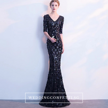 Load image into Gallery viewer, The Jhovana Rose Gold/Silver/Black Long Sleeves Gown - WeddingConfetti