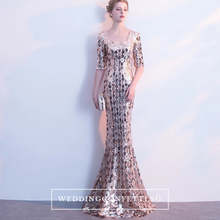 Load image into Gallery viewer, The Jhovana Rose Gold/Silver/Black Long Sleeves Gown - WeddingConfetti