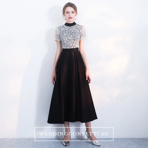 The Sophielle Black Lace Short Sleeves Gown (Available in 2 Designs) - WeddingConfetti