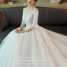 Load image into Gallery viewer, The Demetrios Wedding Bridal White Illusion Gown - WeddingConfetti