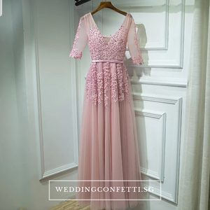 The Serena White/ Blue / Red / Pink / Black Long Sleeves Gown (Customisable) - WeddingConfetti