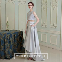 Load image into Gallery viewer, The Reneta Wedding Bridal Crop Top Maxi & Skirt (Customisable/Available in 5 colours) - WeddingConfetti