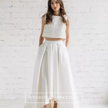 Load image into Gallery viewer, The Reneta Wedding Bridal Crop Top Maxi & Skirt (Customisable/Available in 5 colours) - WeddingConfetti