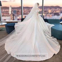 Load image into Gallery viewer, The Catelyn Wedding Bridal Off Shoulder Satin Gown - WeddingConfetti