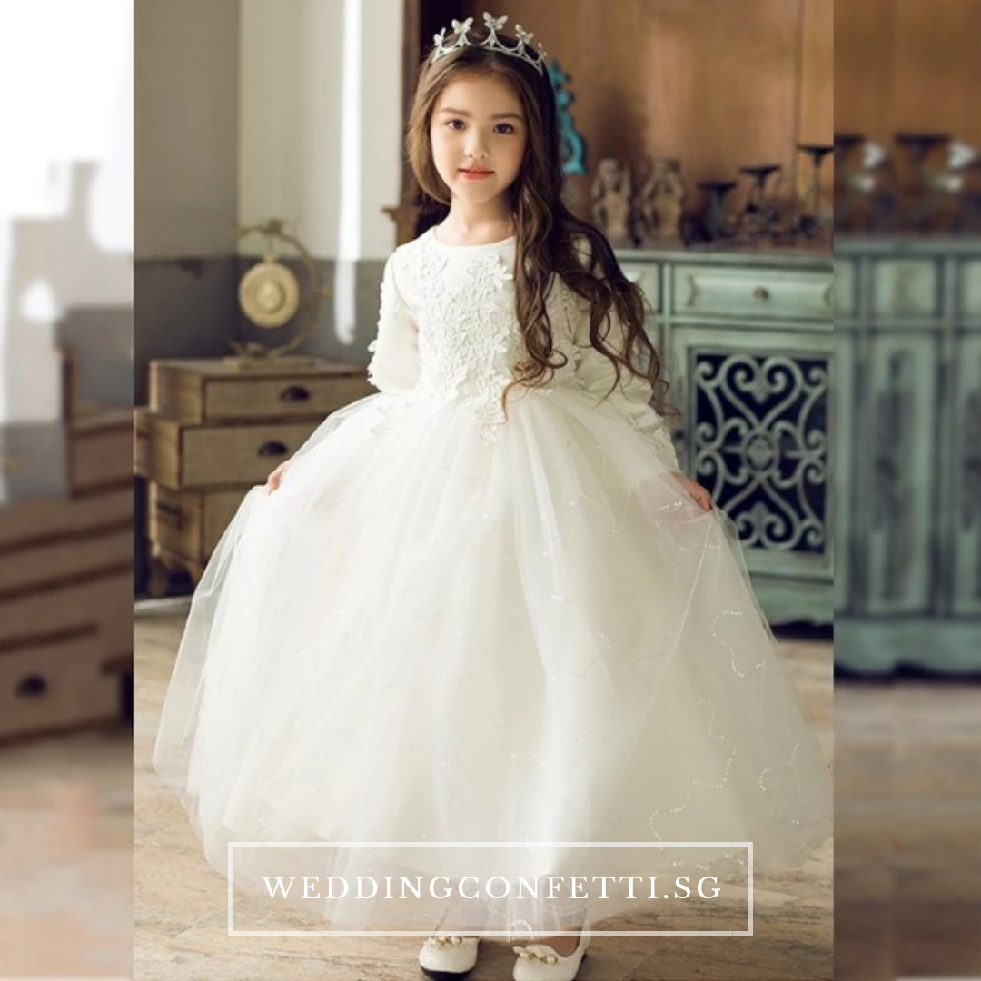 White ball gown flower 2025 girl dresses