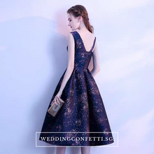 Load image into Gallery viewer, The Reneeta Blue / Green Toga Sleeveless Satin Dress - WeddingConfetti