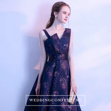 Load image into Gallery viewer, The Reneeta Blue / Green Toga Sleeveless Satin Dress - WeddingConfetti