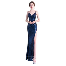 Load image into Gallery viewer, The Soleil Blue/Wine Red/Green Sleeveless Sequined Dress - WeddingConfetti