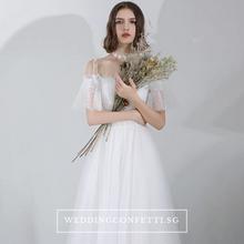 Load image into Gallery viewer, The Courtney Wedding Bridal Bohemian White Off Shoulder Gown - WeddingConfetti