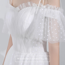 Load image into Gallery viewer, The Courtney Wedding Bridal Bohemian White Off Shoulder Gown - WeddingConfetti