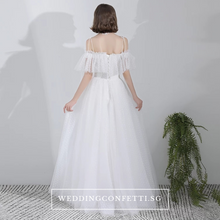 Load image into Gallery viewer, The Courtney Wedding Bridal Bohemian White Off Shoulder Gown - WeddingConfetti
