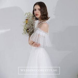 The Courtney Wedding Bridal Bohemian White Off Shoulder Gown - WeddingConfetti