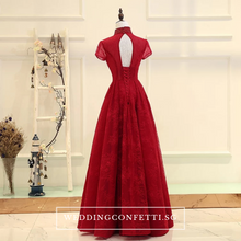 Load image into Gallery viewer, The Jassinta Red Cheongsam Mandarin Collar Short Sleeves Dress - WeddingConfetti