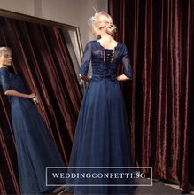 Load image into Gallery viewer, The Arelle Long Sleeves Black/White/Pink/Red/Blue Gown (Available in 4 colours) - WeddingConfetti