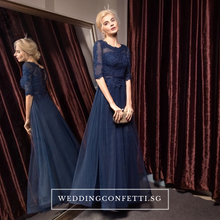 Load image into Gallery viewer, The Arelle Long Sleeves Black/White/Pink/Red/Blue Gown (Available in 4 colours) - WeddingConfetti