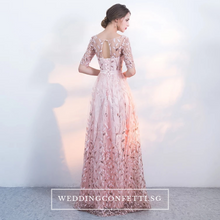 Load image into Gallery viewer, The Vachel Pink / Champagne / Navy Blue Sequined Lace Gown - WeddingConfetti