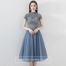 Load image into Gallery viewer, The Ariana Champagne / Blue / Red Tulle Lace Gown (Available in 3 Colours) - WeddingConfetti