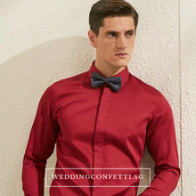 Load image into Gallery viewer, Royston Red Long Sleeve Shirt - WeddingConfetti