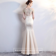 Load image into Gallery viewer, The Lethicia Wedding Bridal Blue / Black / White / Champagne Short Sleeves Gown Dress - WeddingConfetti