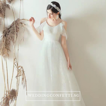 Load image into Gallery viewer, The Viveca Wedding Bridal Off Shoulder Dress - WeddingConfetti