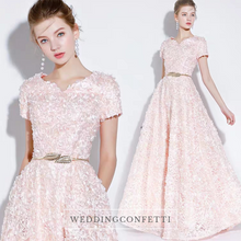 Load image into Gallery viewer, The Rikka Black/Pink/Red/Navy Blue/Gold/Grey Short Sleeve Gown - WeddingConfetti