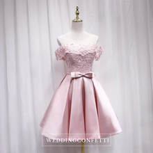 Load image into Gallery viewer, The Helen Gold / Pink / Red / Grey Off Shoulder Lace Dress - WeddingConfetti