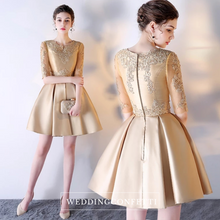 Load image into Gallery viewer, The Arissa Gold Embroidered Dress - WeddingConfetti