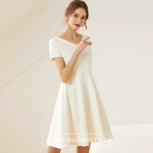 Load image into Gallery viewer, The Mary White Short Sleeeves Dress (Available in Long Sleeves) - WeddingConfetti