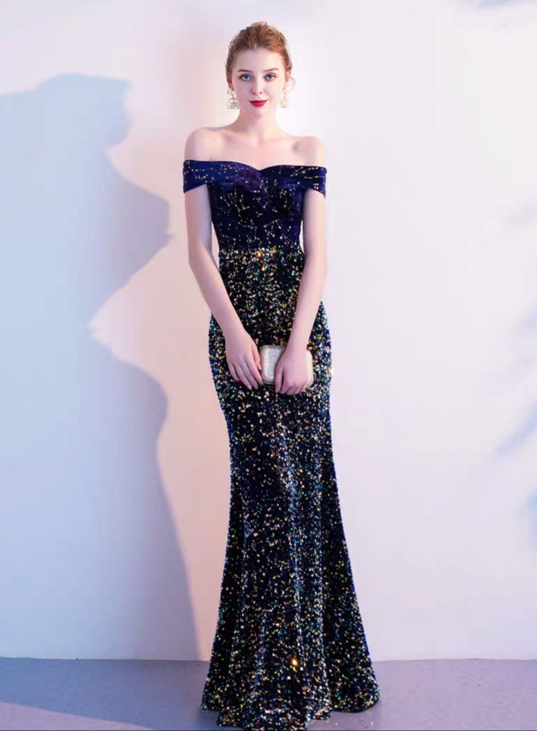 The Etsy Off Shoulder Glitter Gown – WeddingConfetti