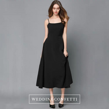 Load image into Gallery viewer, The Alex Sleeveless Midi Black Dress - WeddingConfetti