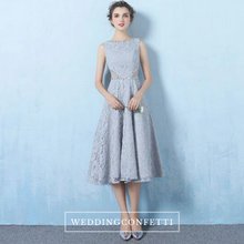 Load image into Gallery viewer, The Eugenia Red / Grey Sleeveless Cocktail Dress - WeddingConfetti