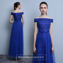 Load image into Gallery viewer, The Layla Long Off Shoulder Evening Gown - WeddingConfetti