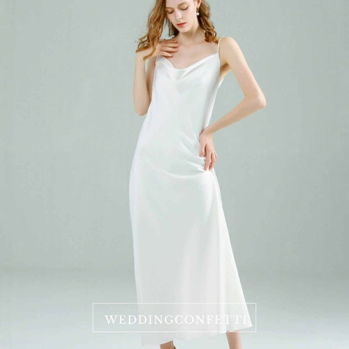 White satin 2025 dress maxi