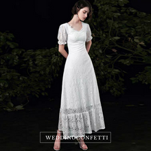 Load image into Gallery viewer, The Tetrine Wedding Bridal Short Sleeves Lace Gown