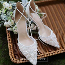 Load image into Gallery viewer, The Garden Wedding Lace Tie Heels
