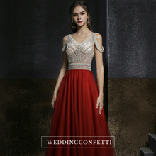 Load image into Gallery viewer, The Shelby Red Off Shoulder Gown (Available in 2 colours)