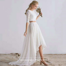Load image into Gallery viewer, The Serena Wedding Bridal Separates Cropped Top and Skirt