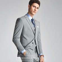Load image into Gallery viewer, Anthony Groom Grey Suit, Vest, Pants (3 Piece)