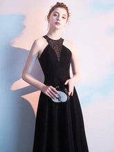 Load image into Gallery viewer, The Kazel Black Halter Gown - WeddingConfetti