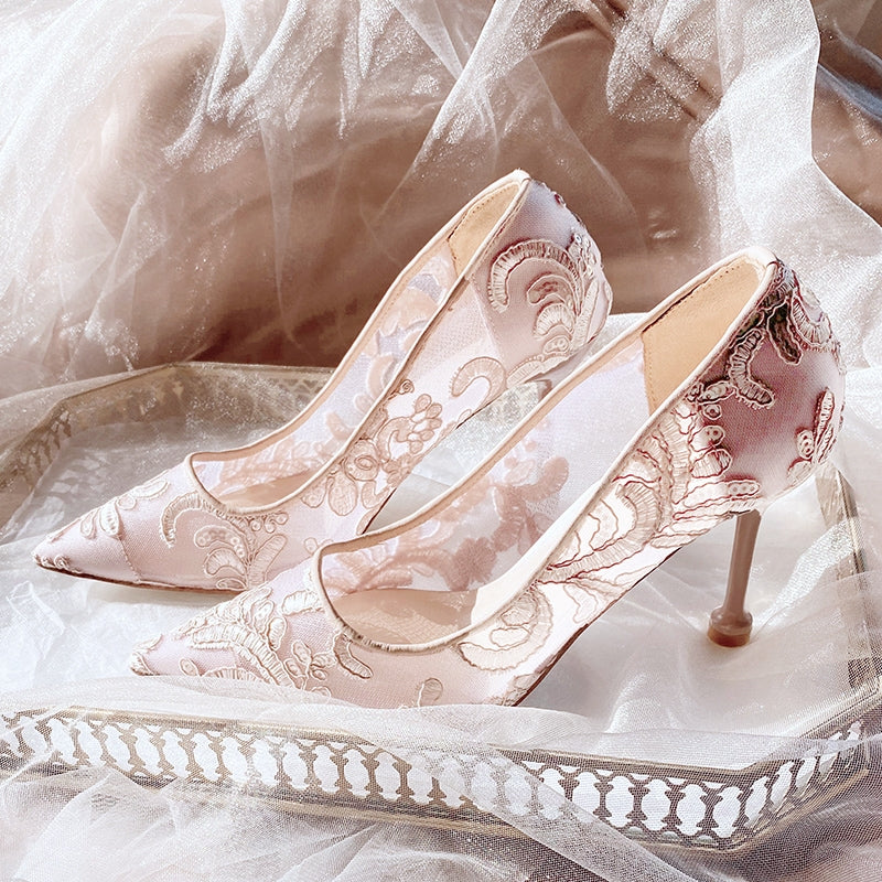 The Leila Wedding Bridal Champagne Heels – WeddingConfetti