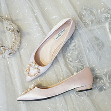 Load image into Gallery viewer, The Jazreel Wedding Bridal Pearl Pink Flats